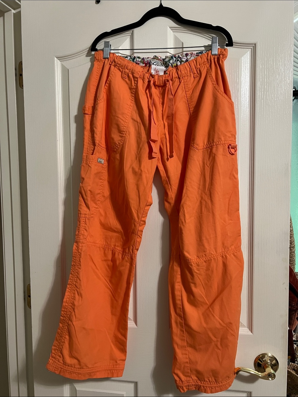 Koi Lindsey Women’s Orange/Tangerine Drawstring Cargo Scrub  Pants